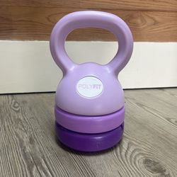 POLYFIT Adjustable Kettlebell 5 lb Purple with 4 lb & 3 lb Plates, Handle Set