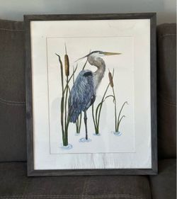 Blue heron print