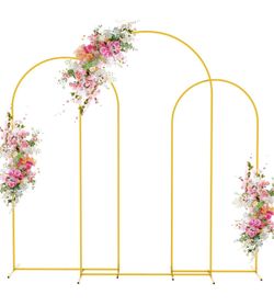 Wedding Arch Backdrop Stand 7.2FT,6.6FT,6FT Gold Metal Arch Stand - B342