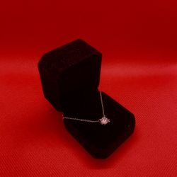 1 Carat Moissanite Stud Necklace White Gold (S925) - GRA Certified