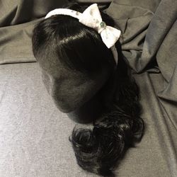 Glitter bow headband with gems