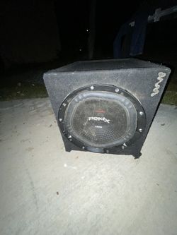 For Sale: Poldx X 10” Subwoofer  Heavy-duty carpeted enclosure, single 10-inch sub with ribbed surround—sounds punchy, built tough. Minor dus