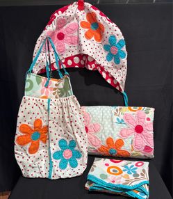 Floral Fabric Baby Set with Diaper Bag
