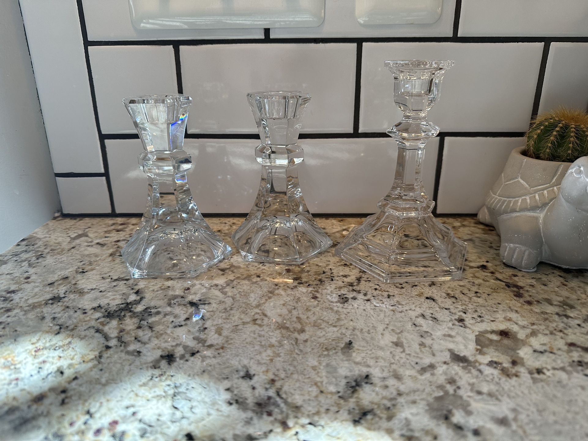 Thick Glass Candle Holders