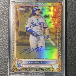 2022 Max Muncy Topps Chrome Gilded Gold Etch Refractor Topps Certified Auto #/99