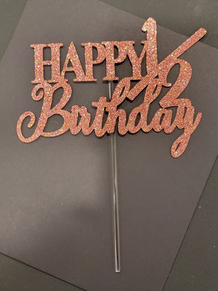 Rose Gold HAPPY 1/2 BIRTHDAY 💖 Cake Topper