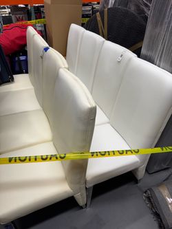 White Faux Leather Accent Chairs Set of 2