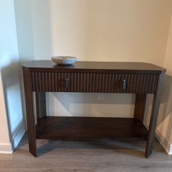 Fluted Wooden Console Table