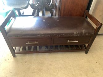 Wooden Bench with Storage