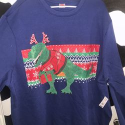 Brand New Men’s Size 2xl Lightweight Christmas Dinosaur Sweatshirt $22