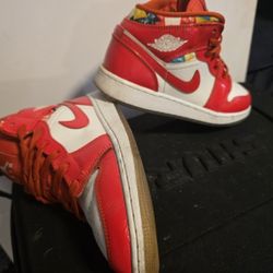Nike Air Jordan 1 Red White Multi-Color High Tops