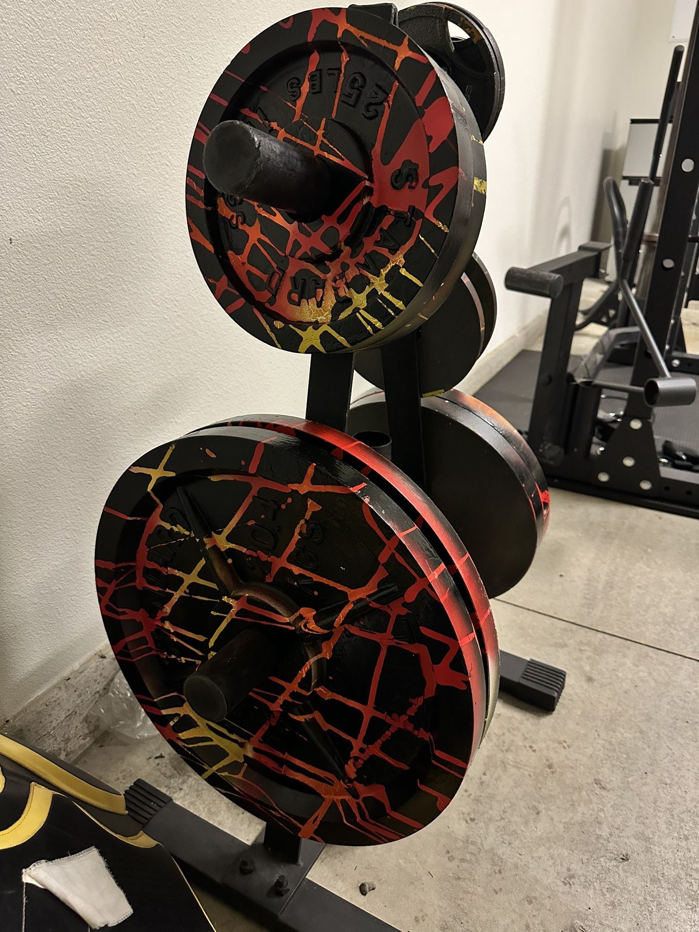 Full Set Of Barbell Plates And Bar