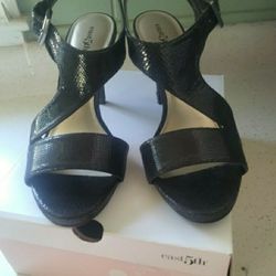 East 5th Jackie Black Lizard Heels

