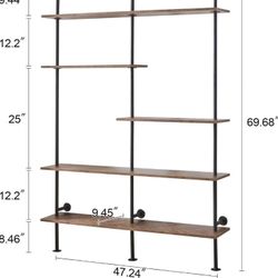 5 Tier Industrial Bookshelf