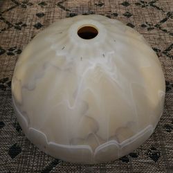 Rare 1930's Scalloped Alabaster lampshade With Scalloped Edge