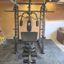 Vesta All In One Smith Machine | Multi-Use Adjustable Bench w/ Precher Curl And Leg Extension | Fitness | Home Gym | Squat Rack |FREE DELIVERY 🚚