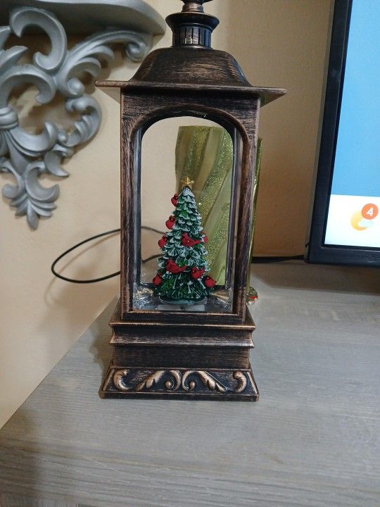 Musical Christmas Snow Globe Lighted With Swirling Glitter