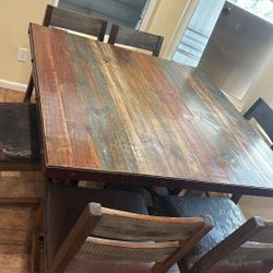 wooden counter height table