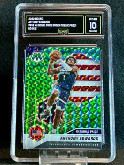 2020 Mosaic 💥 Anthony Edwards 💥 National Pride Green Mosaic Prizm Rookie GMA 10 💎 Mint - Minnesota Timberwolves