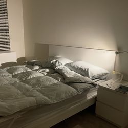 IKEA MALM Queen Bed Frame + LURÖY Slatted Base