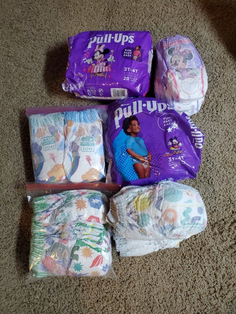 Kids Pull Ups,  Size 3-4.    Total 70 Pull Ups.