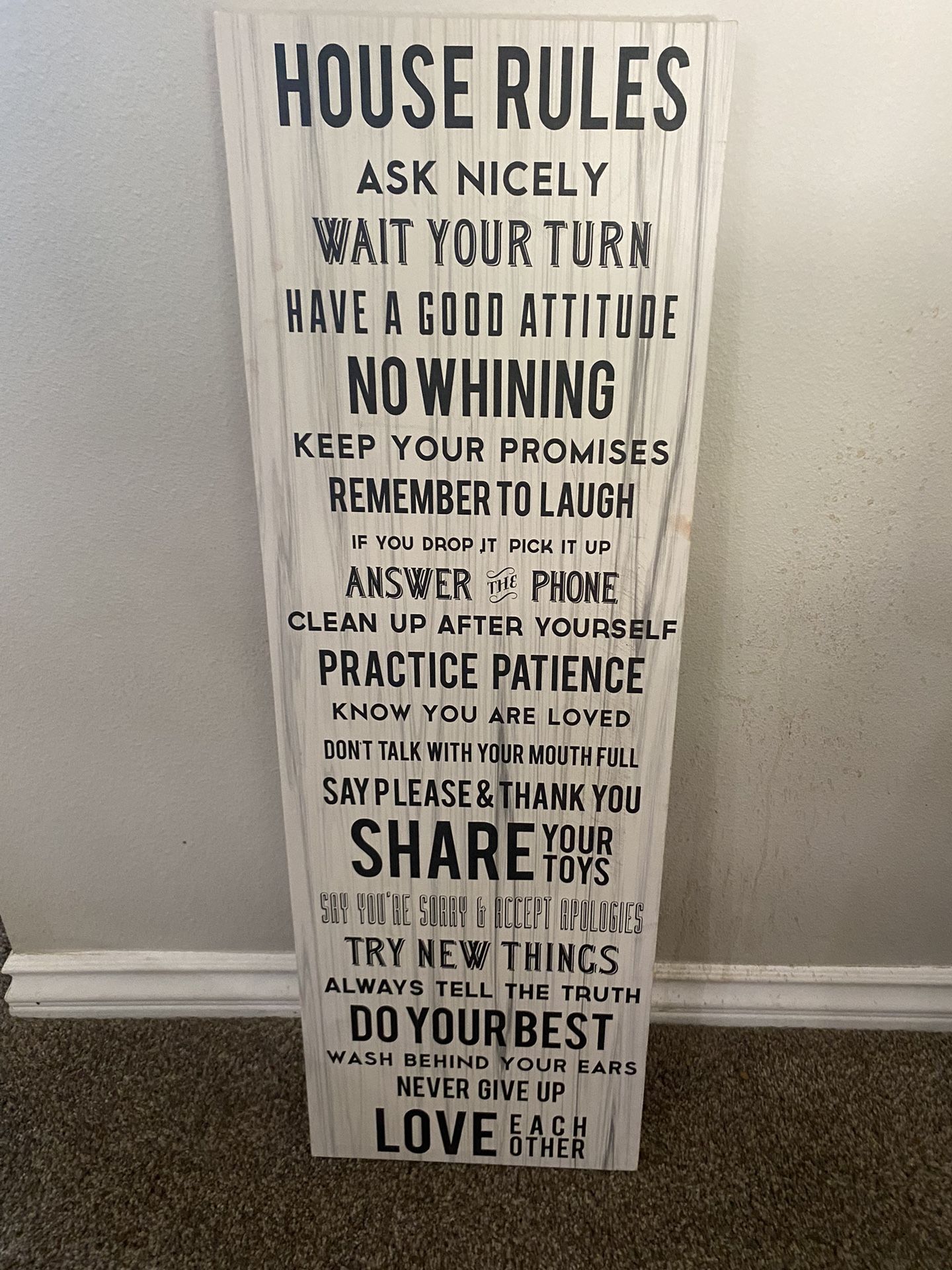 House Rules Canvas