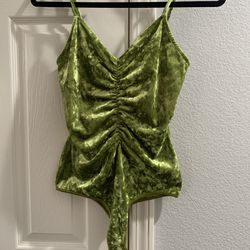Green Velvet Bodysuit