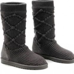 Ugg Australia Women 5879 Argyle Sweater Tall Cardi Knit Boots Shoes sz 7