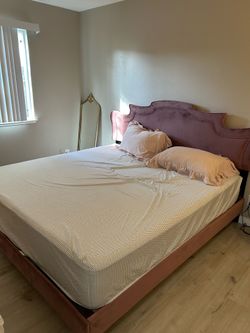 King/Cal King Pink Velvet Headboard