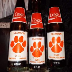 Clemson Championship Coke Bottles 