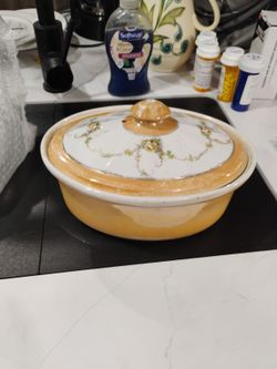Vintage Rrc Heat Proof China Casserole Dish