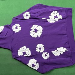 Purple Denim Tear Hoodie 