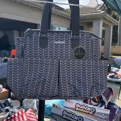 Diaper Bag Bananafish Gray With 11 Pockets