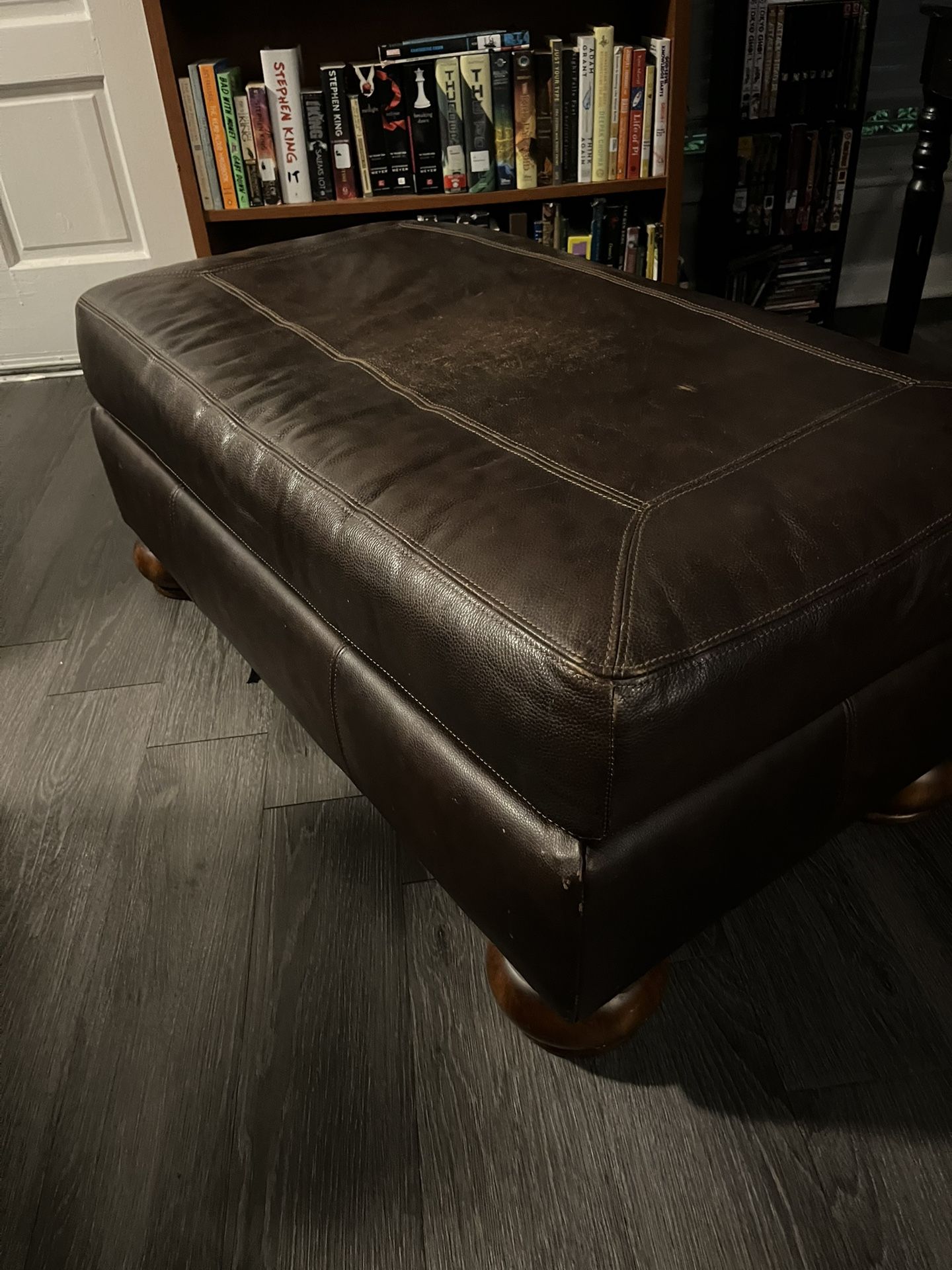 Large Leather Ottoman