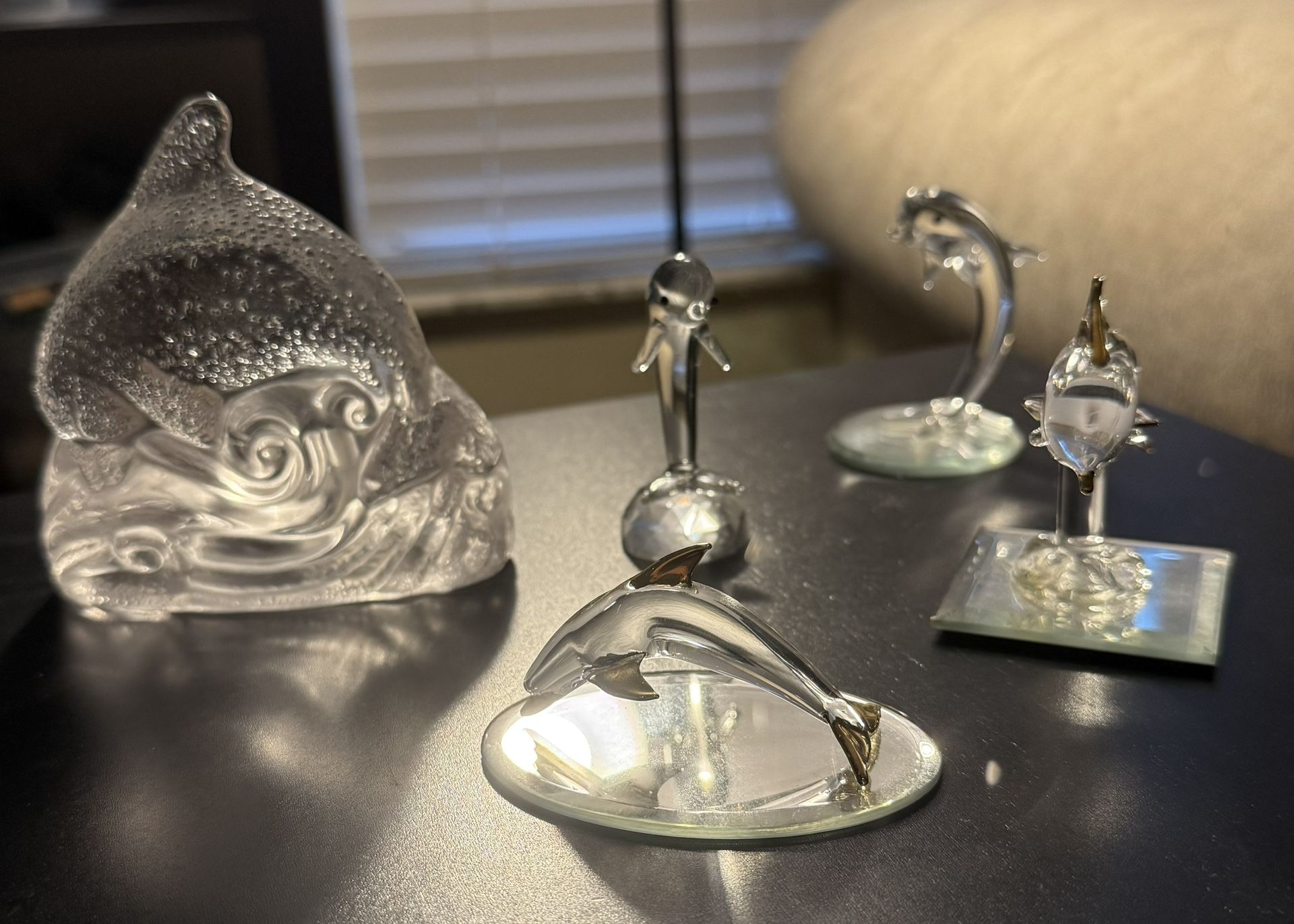 Glass Dolphin Figurines 