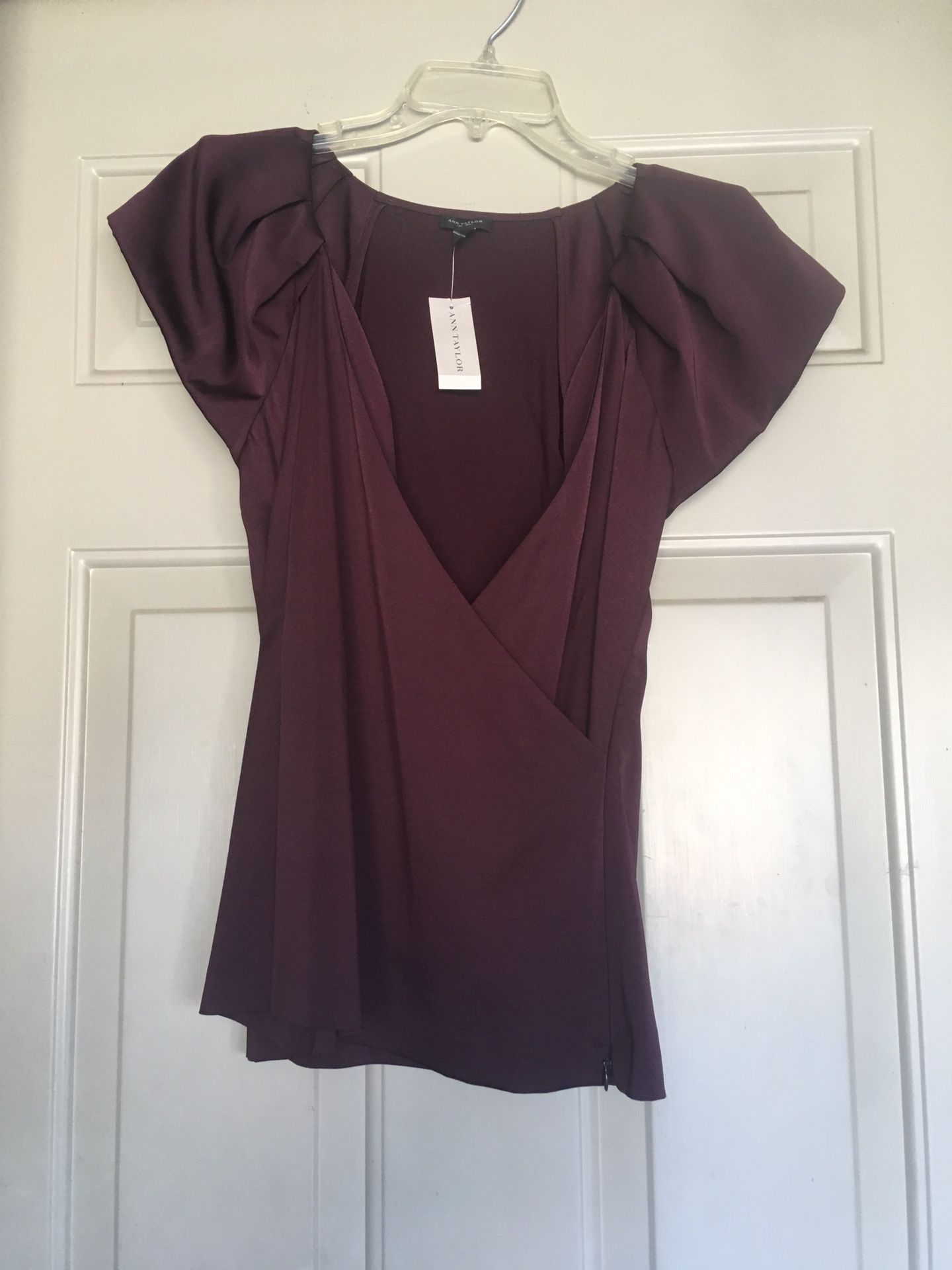 Ann Taylor - Eggplant Color Blouse - Size 4 -NWT