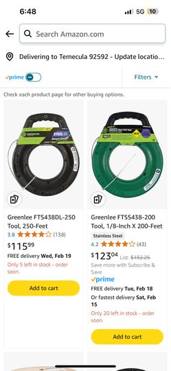 Brand New Greenlee Fishing Wire 