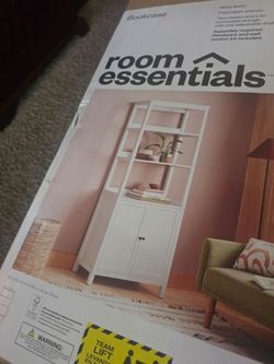 Room Essentials White Bookcase with Cabinet