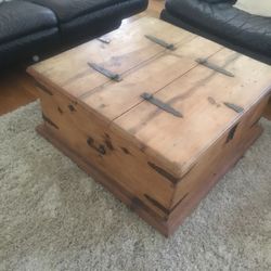 Coffee table with storage chest solid wood