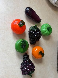Glass blown fruit decor