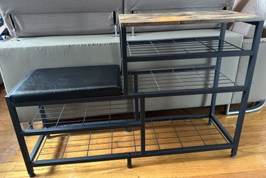 Shoe rack with cushioned seat