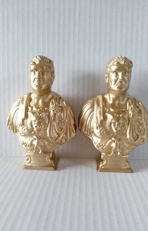 Set Of 2 President Donald J Trump 5" Statue Bust 3D Printed