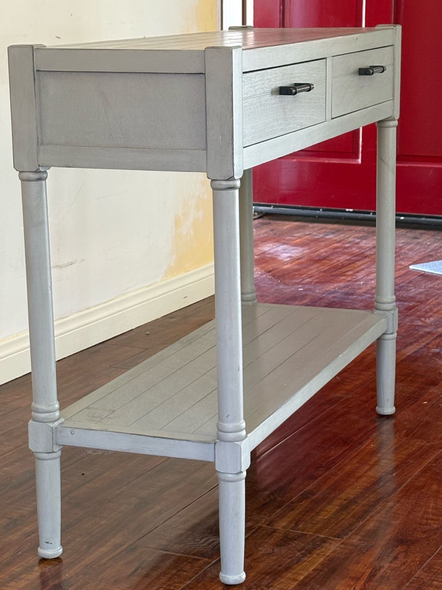 Console sofa table solid wood painted grey 36”x29”x13”