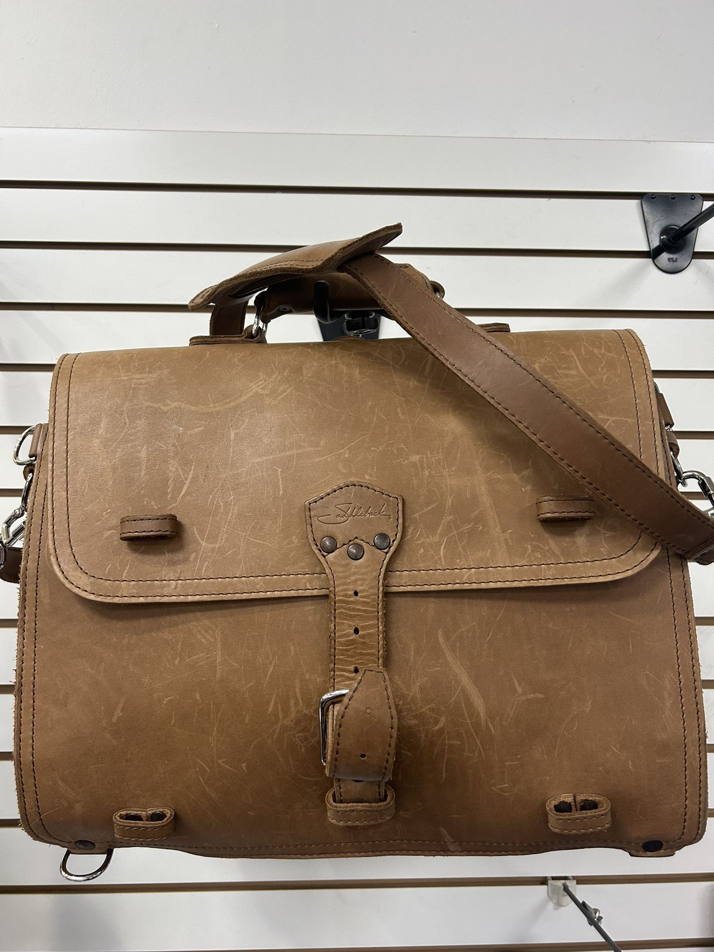 Saddleback Leather Messenger Crossbody Bag, Tabacco