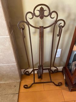 Wrought Iron Fireplace Tool Stand