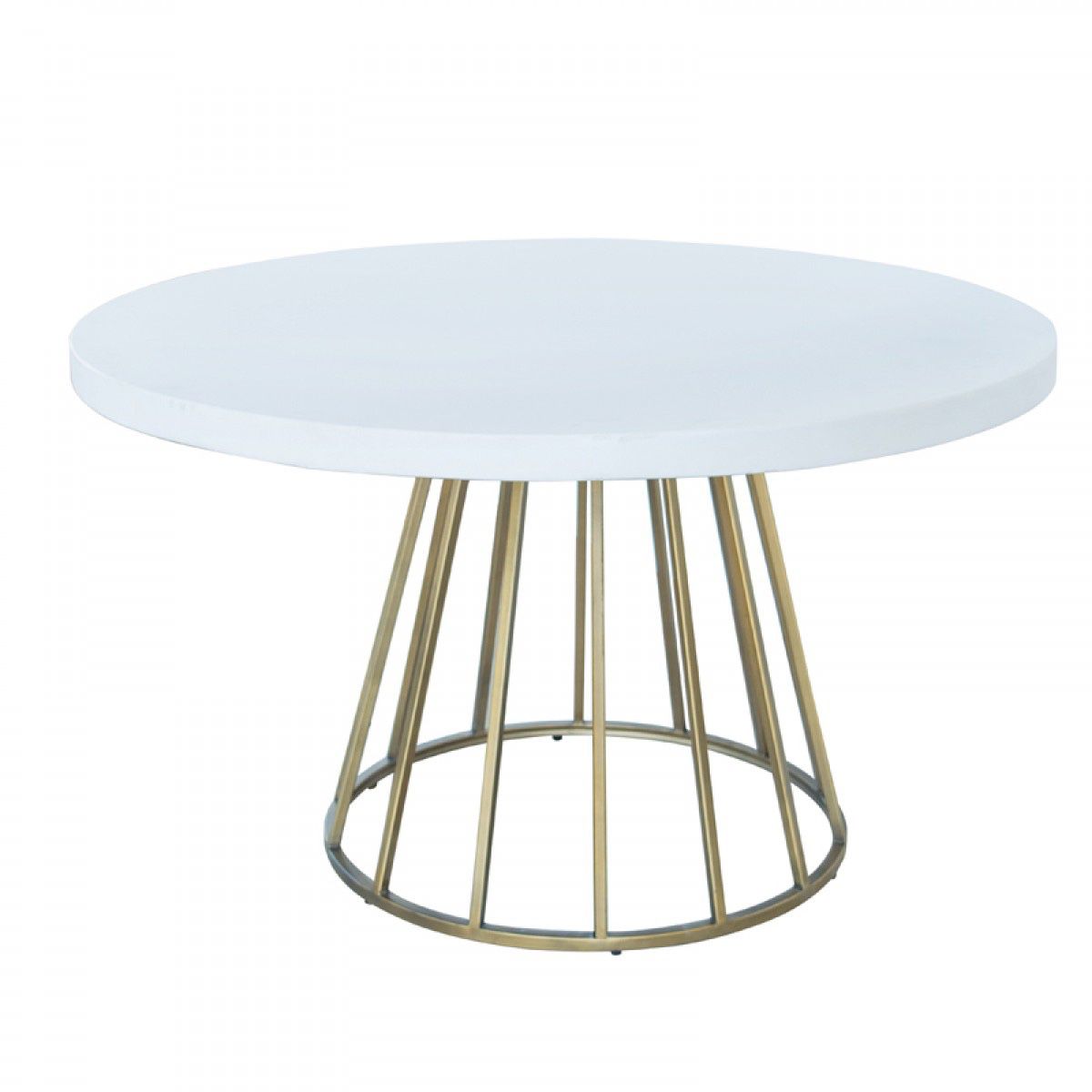 MODERN CONCRETE/BRASS DINING TABLE