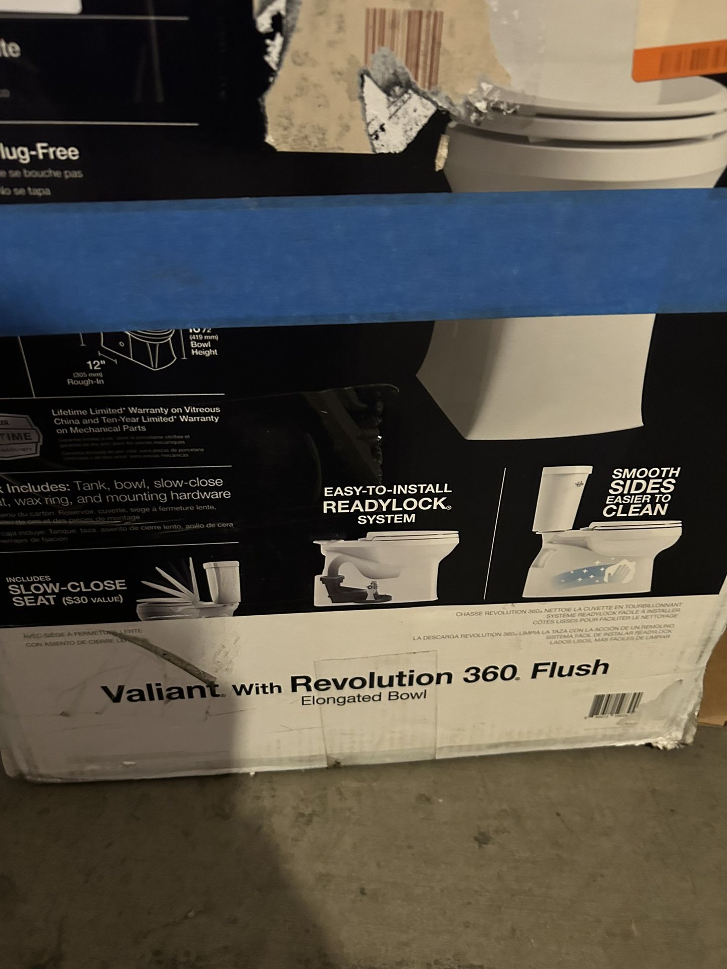 KOHLER Valiant 12 in. Rough In 2-Piece 1.28 GPF Single Flush Elongated Toilet in White Seat Included
