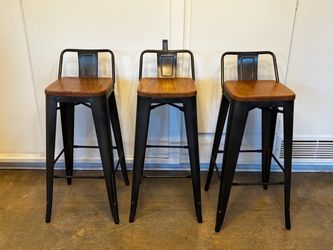 Oregon industrial bar stools  set of 3