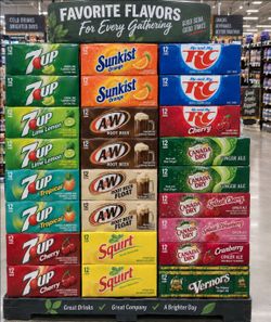 30 cases (60 12pk) assorted soda and seltzer beverages