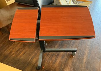 Cherry Adjustable Mobile Rolling Laptop Desk